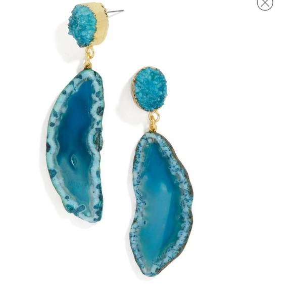 BaubleBar Jewelry - Teal Geode Drop Earrings